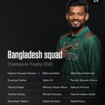 Bangladesh Announces Squad for Champions Trophy 2025